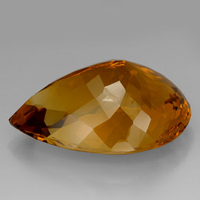 Citrine marron naturelle en forme de poire, 361,70 ct, IF