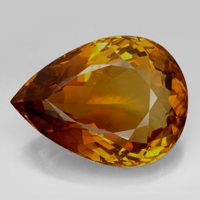 Citrine marron naturelle en forme de poire, 205,85 ct, IF