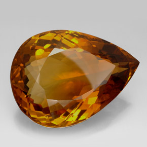 Citrine marron naturelle en forme de poire, 205,85 ct, IF