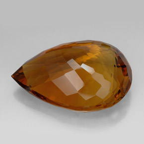 Citrine marron naturelle en forme de poire, 205,85 ct, IF