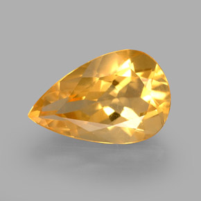 Citrine Jaune doré naturelle En forme de poire, 2.41 ct, VVS