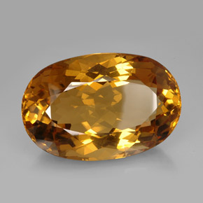 Citrine marron naturelle coupe ovale, 195,95 ct, IF