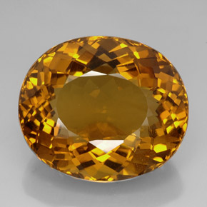 Citrine marron naturelle coupe ovale, 134,85 ct, IF