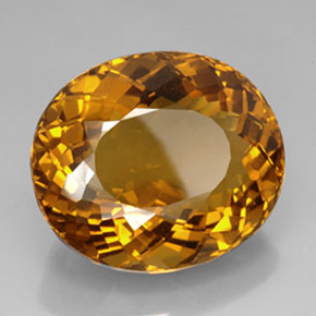 Citrine marron naturelle coupe ovale, 134,85 ct, IF