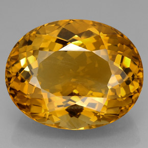 Citrine jaune naturelle coupe ovale, 126,20 ct, VVS