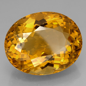 Citrine jaune naturelle coupe ovale, 126,20 ct, VVS