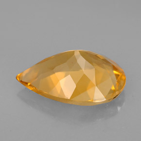 Citrine jaune naturelle en forme de poire, 3,05 ct, VVS