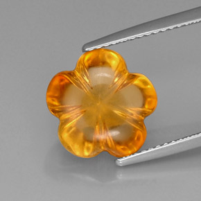 Citrine jaune naturelle taille fleur, 5,39 ct, transparent