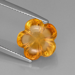 Citrine jaune naturelle taille fleur, 5,39 ct, transparent