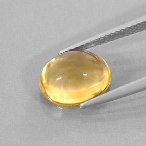 Citrine jaune naturelle coupe ovale, 3,24 ct, transparent