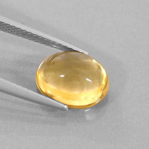 Citrine jaune naturelle coupe ovale, 3,24 ct, transparent