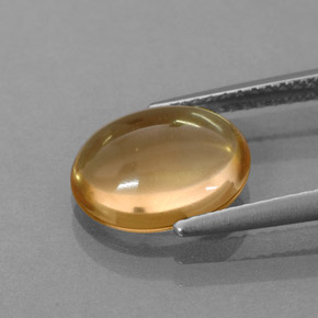 Citrine jaune naturelle coupe ovale, 2,44 ct, transparent