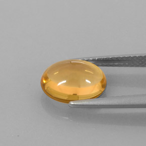 Citrine jaune naturelle coupe ovale, 2,66 ct, transparent