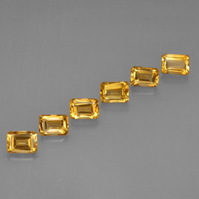 Achetez naturel 6,86ct jaune citrine gems, taille émeraude, en provenance madagascar chez gemselect. en stock, livraison internationale!