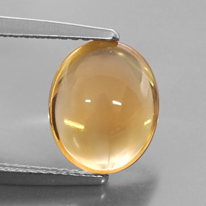 Citrine jaune naturelle coupe ovale, 3,51 ct, transparent
