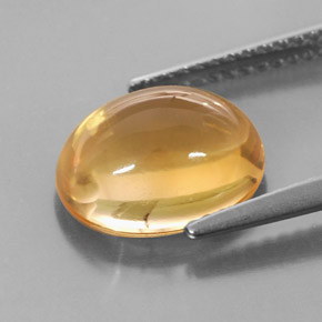 Citrine jaune naturelle coupe ovale, 3,51 ct, transparent