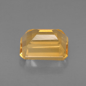 Citrine jaune naturelle taille émeraude, 2,25 ct, VVS-VS