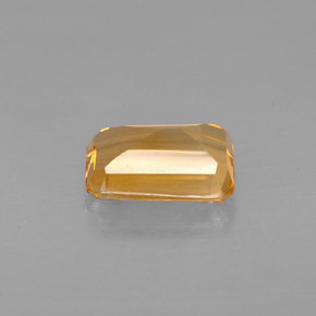 Citrine jaune naturelle taille émeraude, 0,87 ct, VVS