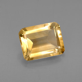 Citrine jaune naturelle taille émeraude, 2,07 ct, VS