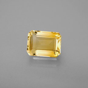 Citrine jaune naturelle taille émeraude, 1,75 ct, VVS-VS