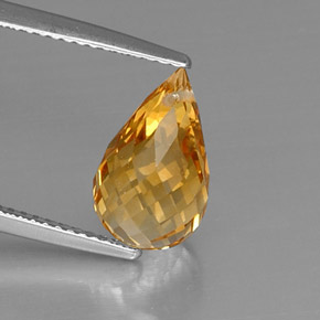 Citrine jaune naturelle briolette, 4,05 ct, VVS-VS