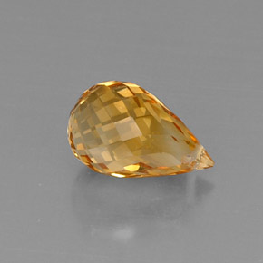 Citrine jaune naturelle briolette, 4,05 ct, VVS-VS