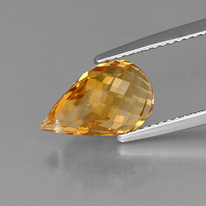 Citrine jaune naturelle briolette, 4,05 ct, VVS-VS