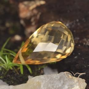 Citrine Medium Orange  naturelle Briolette, 5.07 ct, VVS-VS