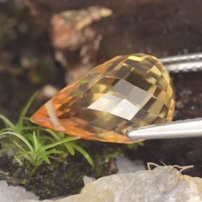 Citrine Medium Orange  naturelle Briolette, 5.07 ct, VVS-VS