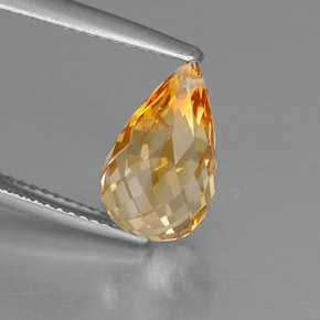 Citrine jaune naturelle briolette, 4,20 ct, VVS-VS