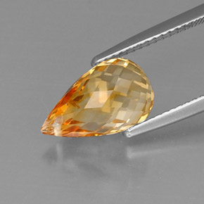 Citrine jaune naturelle briolette, 4,20 ct, VVS-VS