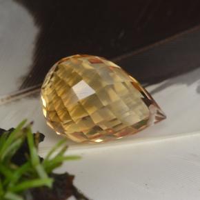 Citrine doré naturelle briolette, 4,47 ct, VVS-VS