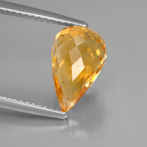 Citrine jaune naturelle briolette, 4,00 ct, VVS