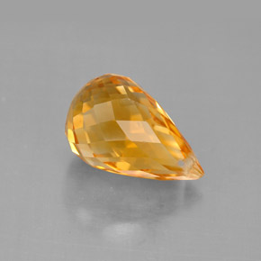 Citrine jaune naturelle briolette, 4,00 ct, VVS