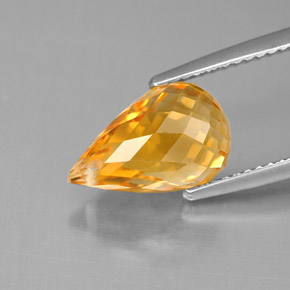 Citrine jaune naturelle briolette, 4,00 ct, VVS