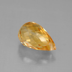 Citrine jaune naturelle briolette, 3,79 ct, VVS