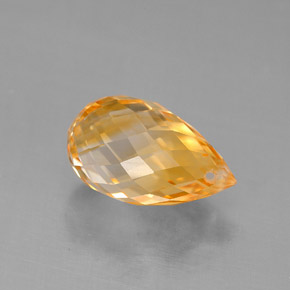 Citrine jaune naturelle briolette, 3,86 ct, VVS