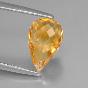 Citrine jaune naturelle briolette, 4,43 ct, VVS