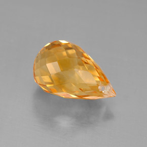 Citrine jaune naturelle briolette, 4,43 ct, VVS