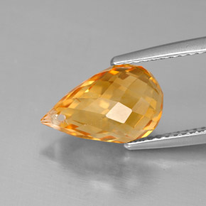 Citrine jaune naturelle briolette, 4,43 ct, VVS