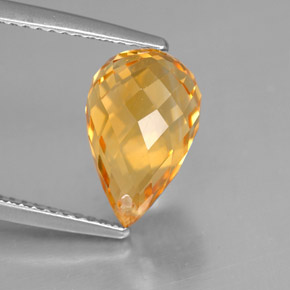 Citrine jaune naturelle briolette, 4,10 ct, VVS