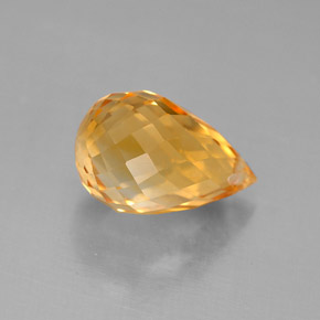 Citrine jaune naturelle briolette, 4,10 ct, VVS