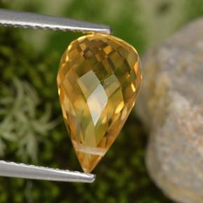 Citrine jaune naturelle briolette, 3,48 ct, VS