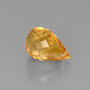 Citrine jaune naturelle briolette, 3,90 ct, VVS-VS