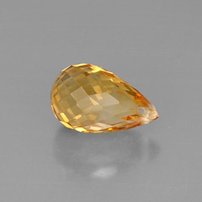 Citrine jaune naturelle briolette, 3,60 ct, VVS