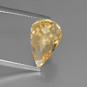 Citrine jaune naturelle briolette, 3,84 ct, VVS