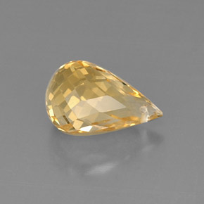 Citrine jaune naturelle briolette, 3,84 ct, VVS