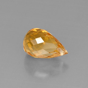 Citrine jaune naturelle briolette, 3,48 ct, VVS-VS
