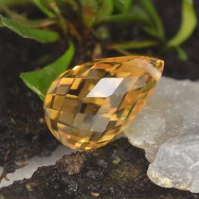 Citrine jaune naturelle briolette, 3,86 ct, VVS