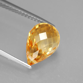 Citrine jaune naturelle briolette, 3,97 ct, VVS
